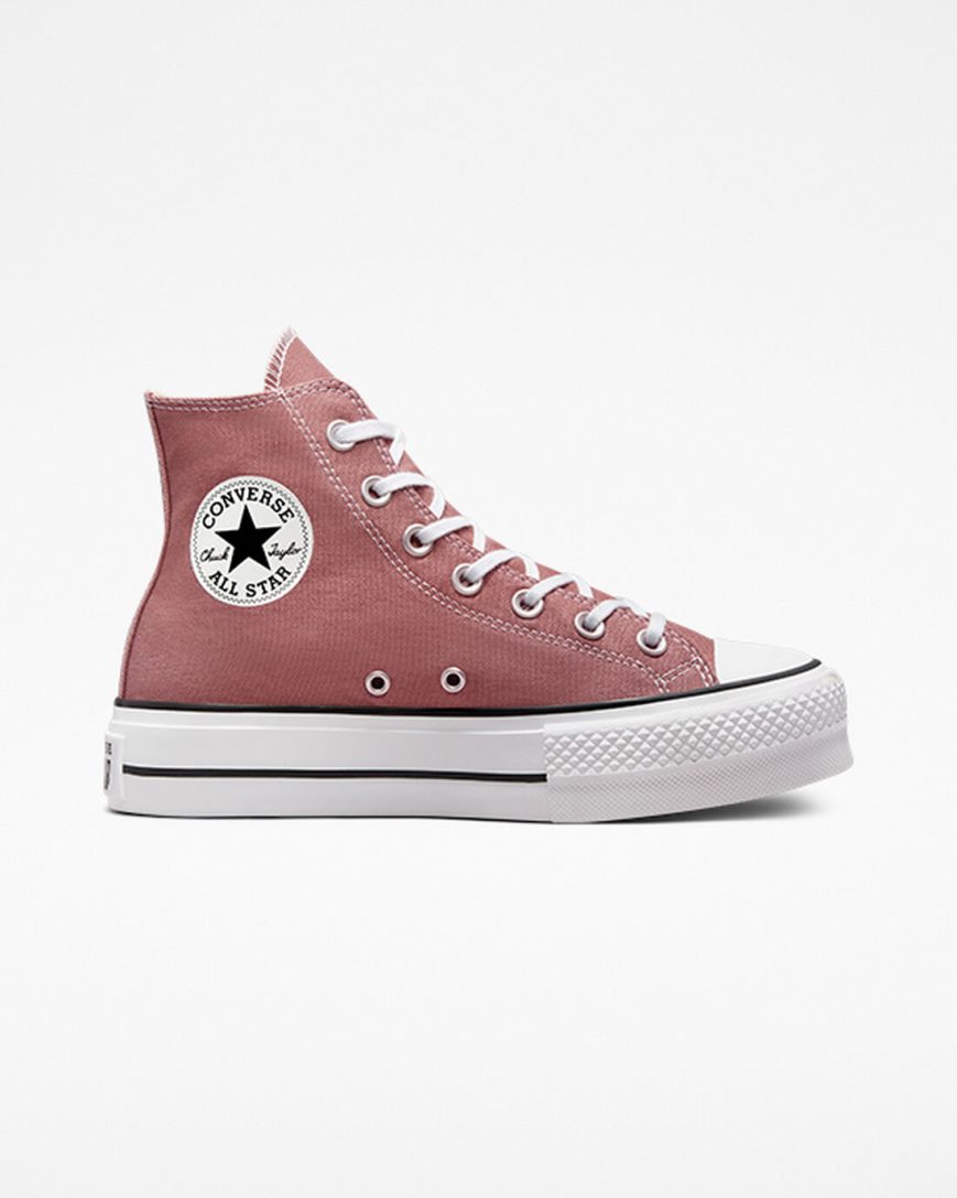 Pantofi Platforma Dama Converse Chuck Taylor All Star Lift Seasonal Color Inalti Roz Negrii Albi | RO RJVDX896